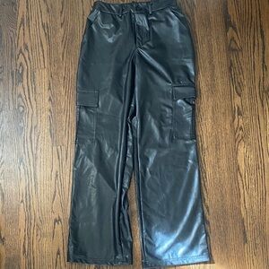 No Comment Faux Leather Women’s Cargo Long Pant S